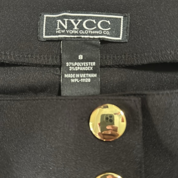 Long black pants with gold buttons - Picture 5 of 5